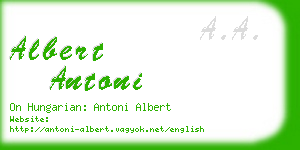 albert antoni business card